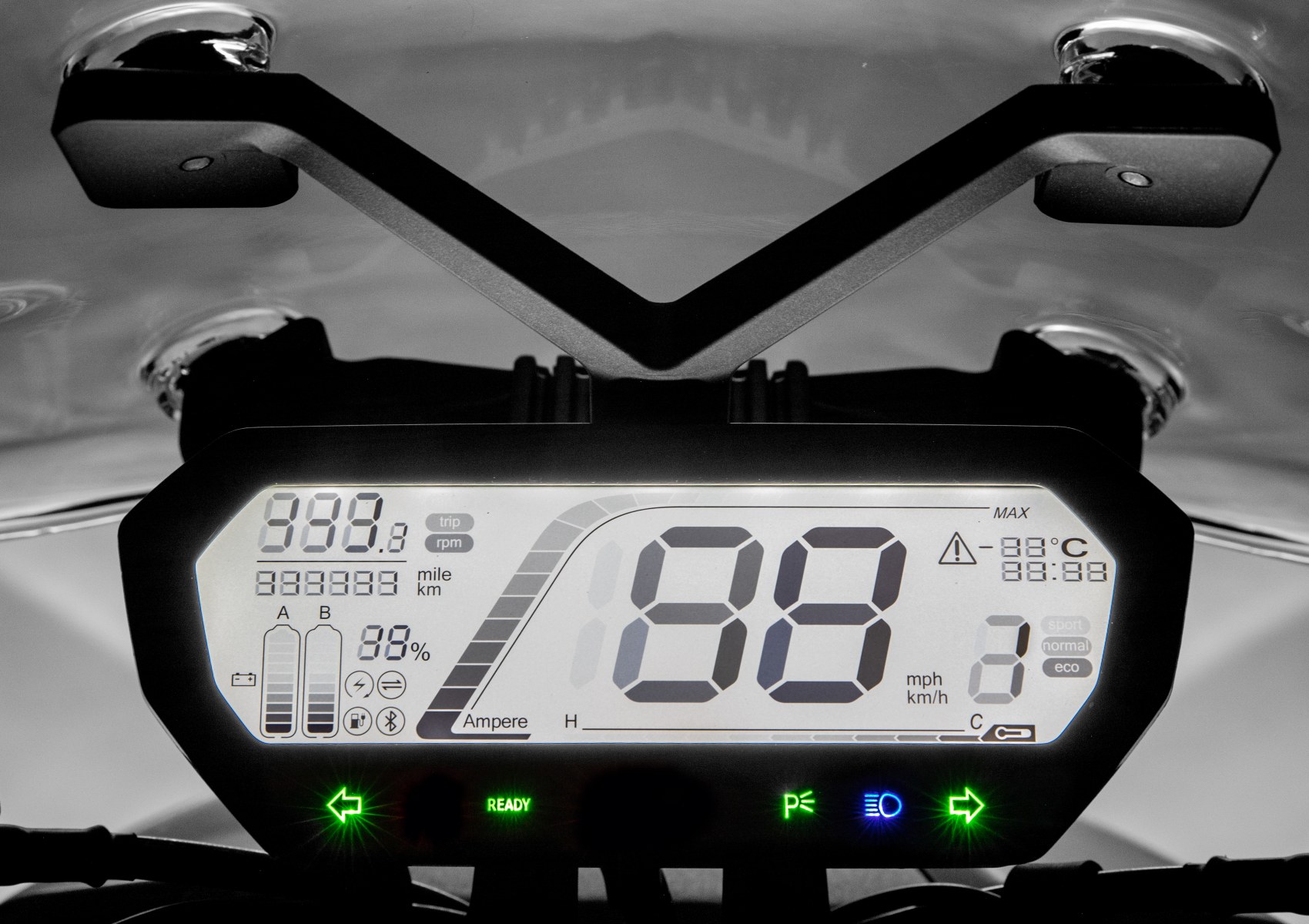 Super Soco CPx electric scooter digital dash display unit