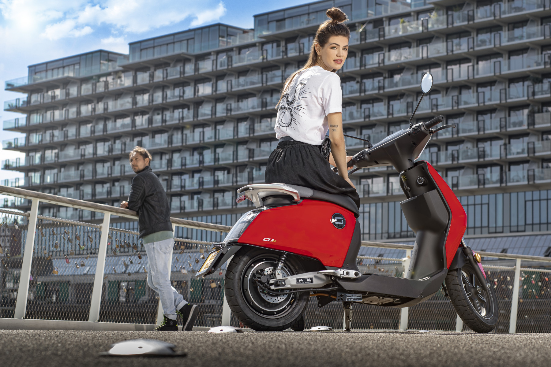 Super Soco CUx electric scooter lifestyle image