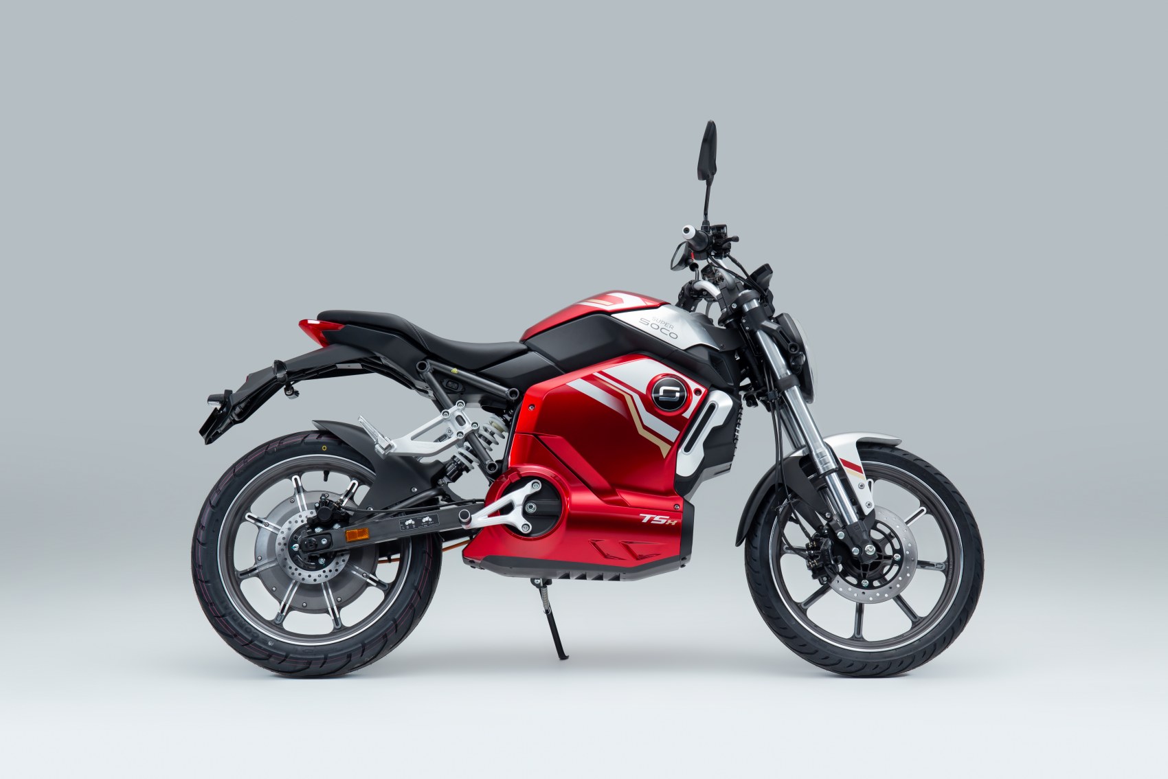 Super Soco TSx electric motorcycle side profile image