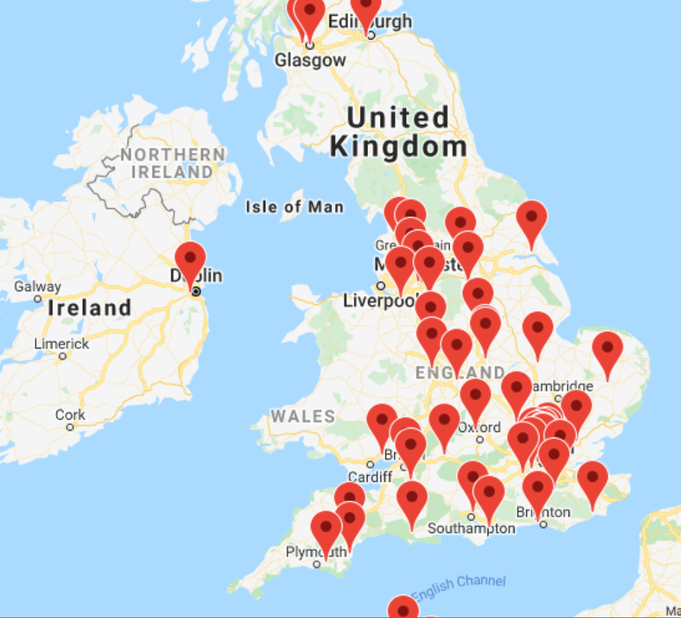 Super Soco UK dealer map
